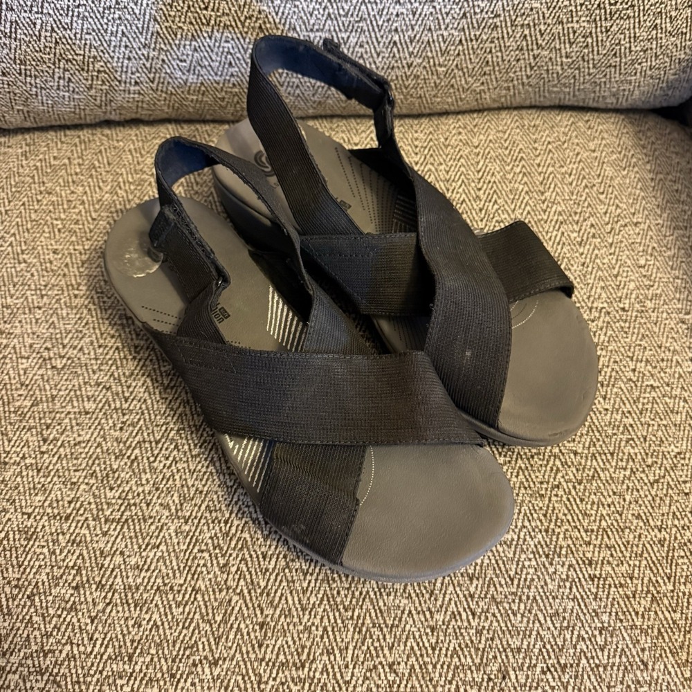 Clarks Cloudsteppers Women's Arla Kaydin Black‎ Slingback Sandals Size 6